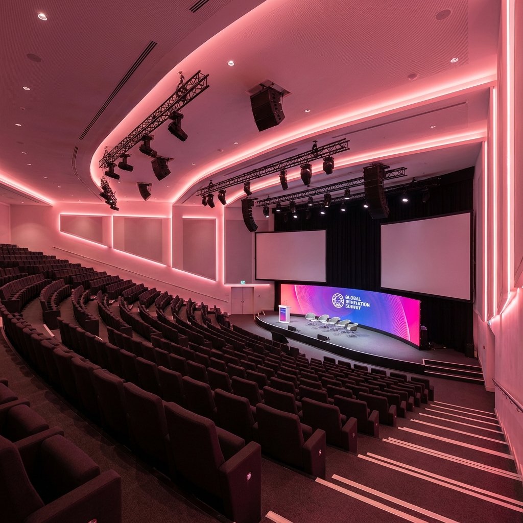 القاعات والمدرجات